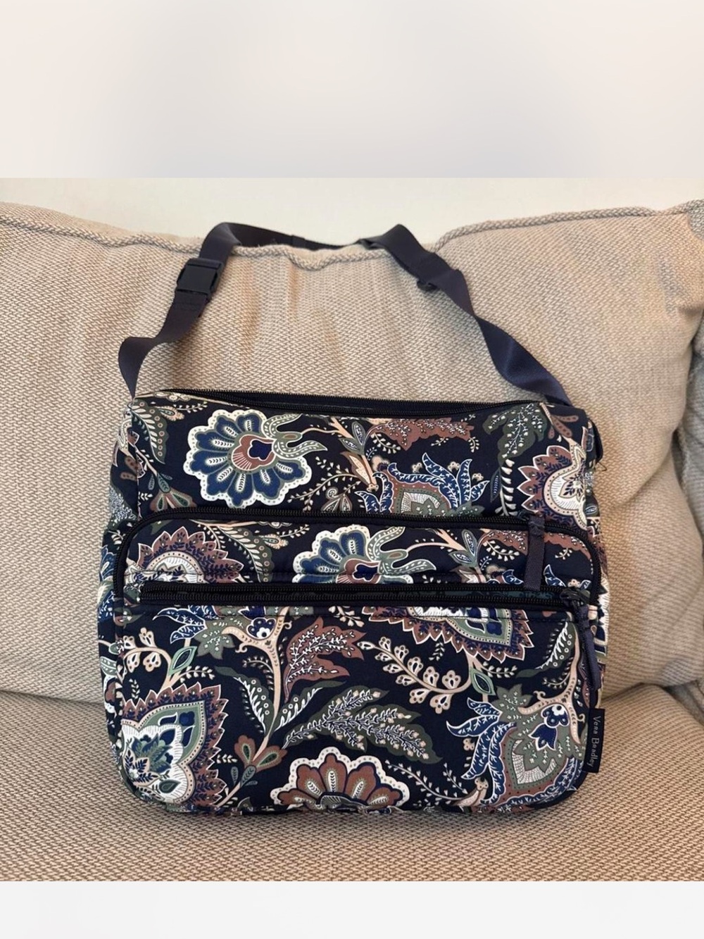Vera Bradley Navy Floral Paisley Crossbody Shoulder Bag